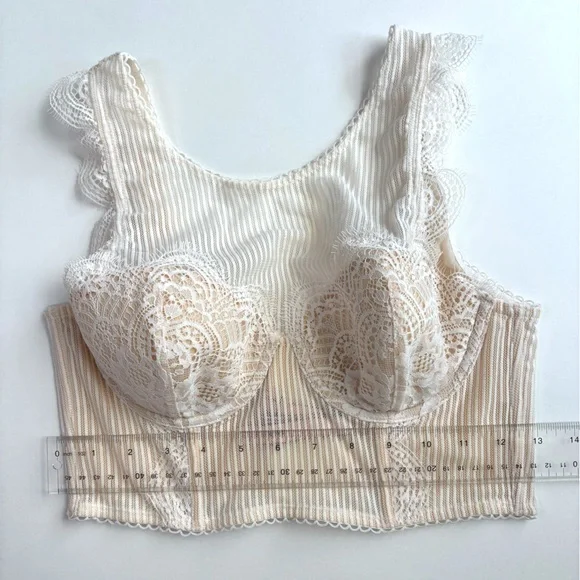 Victoria’s Secret Dream Angels Lined Stretch Lace Demi Bustier Camisole Bra 34C - Picture 10 of 15